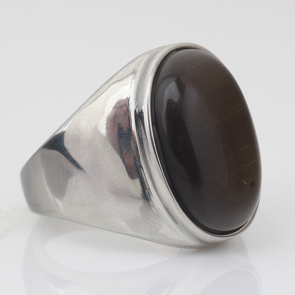 Stainless steel cast three-color ring