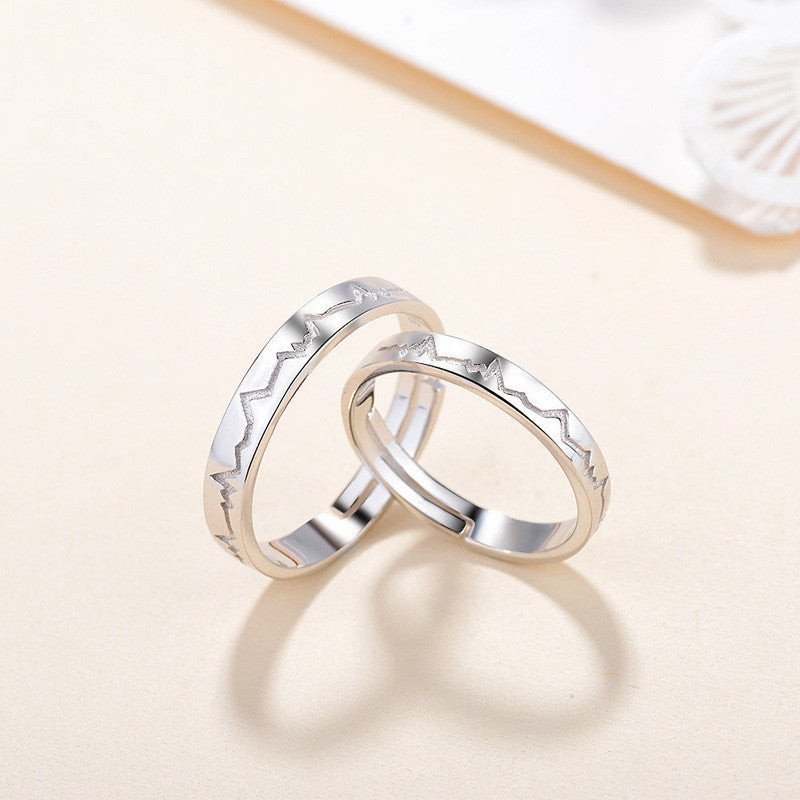 S925 Sterling Silver Couple Ring ECG