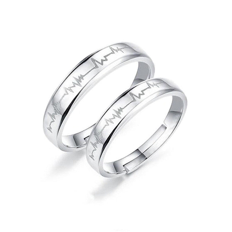 S925 Sterling Silver Couple Ring ECG