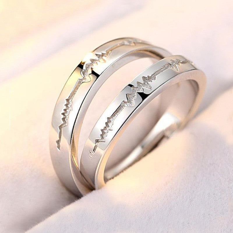 S925 Sterling Silver Couple Ring ECG