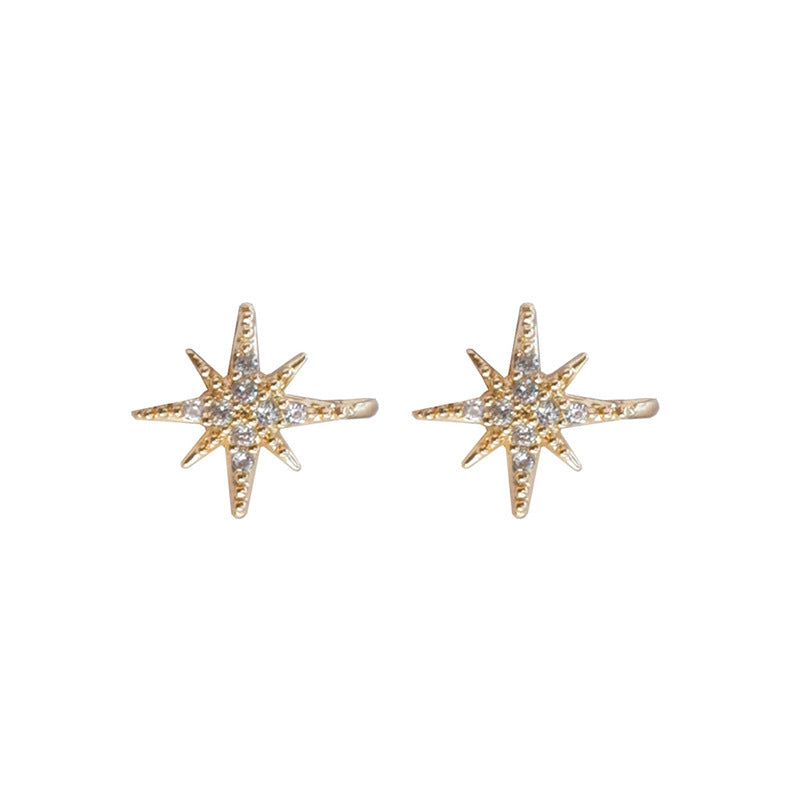 Micro-inlaid Zircon Six-pointed Star Ear Bone Clip Female Sen Super Fairy