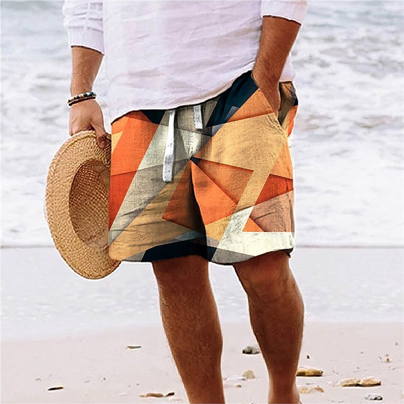 Pantaloncini da spiaggia stampati, estivi, alla moda, larghi, con coulisse, abbigliamento da uomo