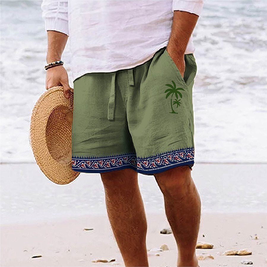 Pantaloncini da spiaggia stampati, estivi, alla moda, larghi, con coulisse, abbigliamento da uomo