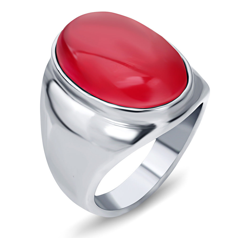 Stainless steel cast three-color ring