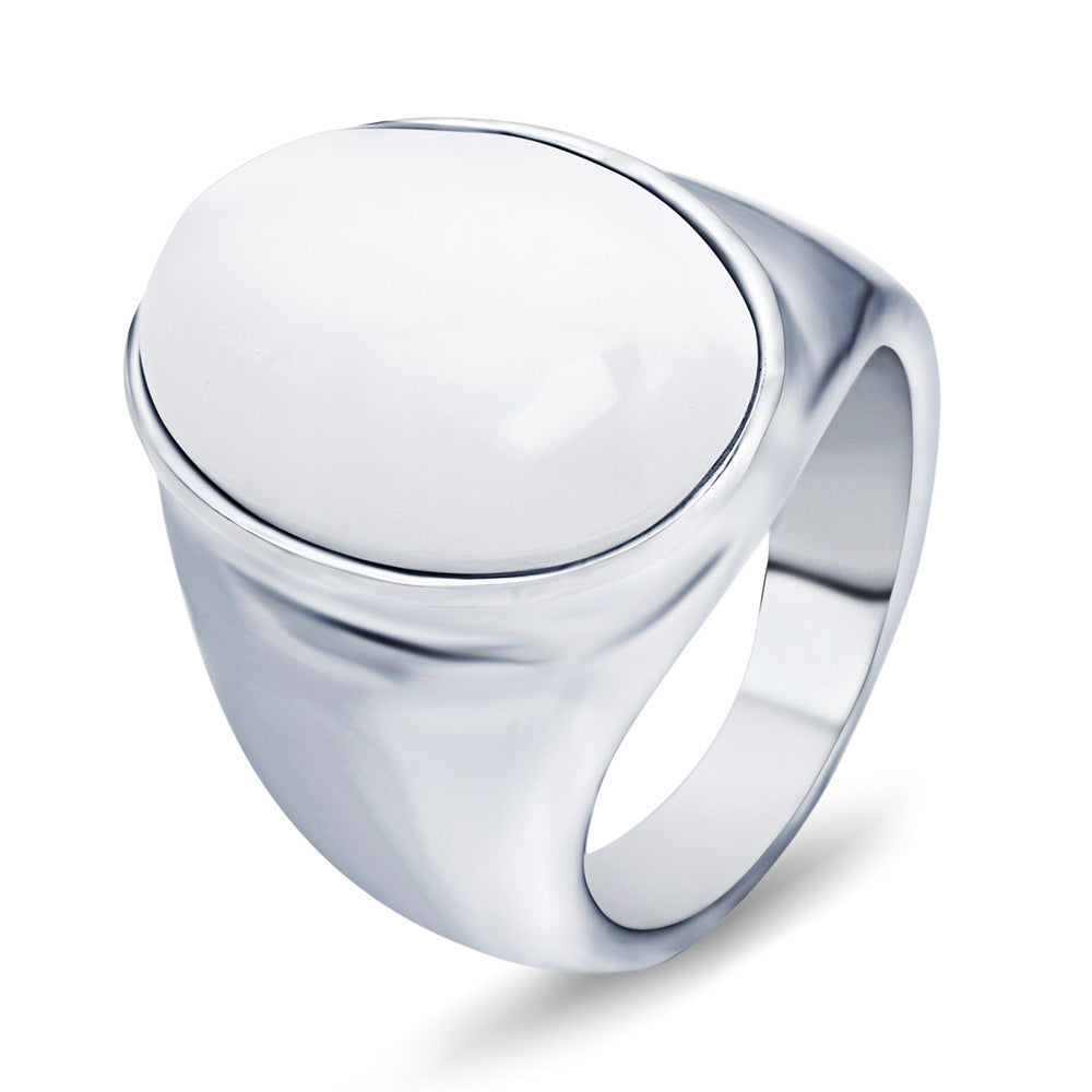 Stainless steel cast three-color ring