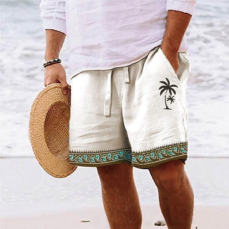 Pantaloncini da spiaggia stampati, estivi, alla moda, larghi, con coulisse, abbigliamento da uomo
