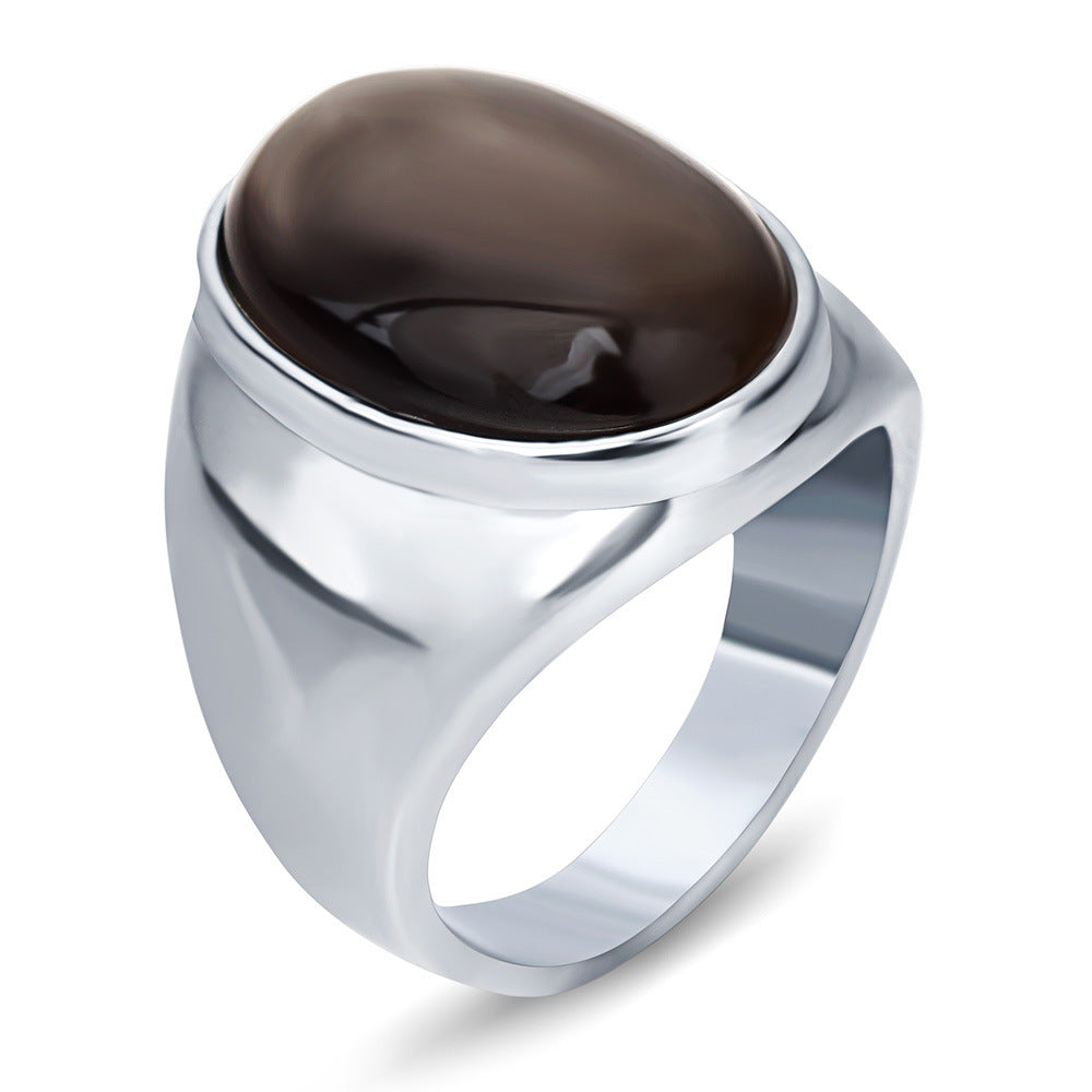 Stainless steel cast three-color ring
