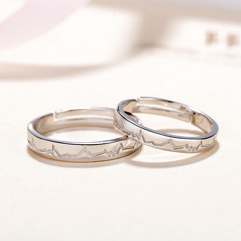 S925 Sterling Silver Couple Ring ECG