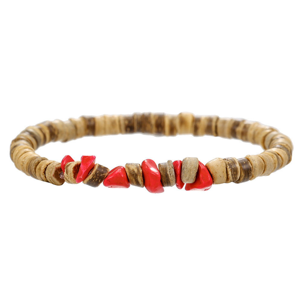 Simple Turquoise Wooden Bead Bracelet