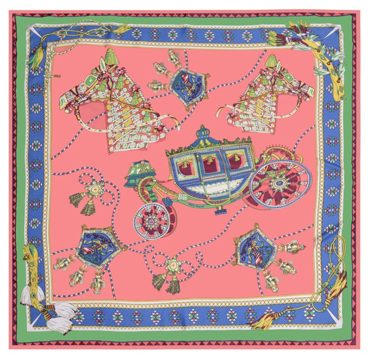 Scarf Twill Silk Shawl Large Square  Sunscreen 130cm Flower And Bird Jungle