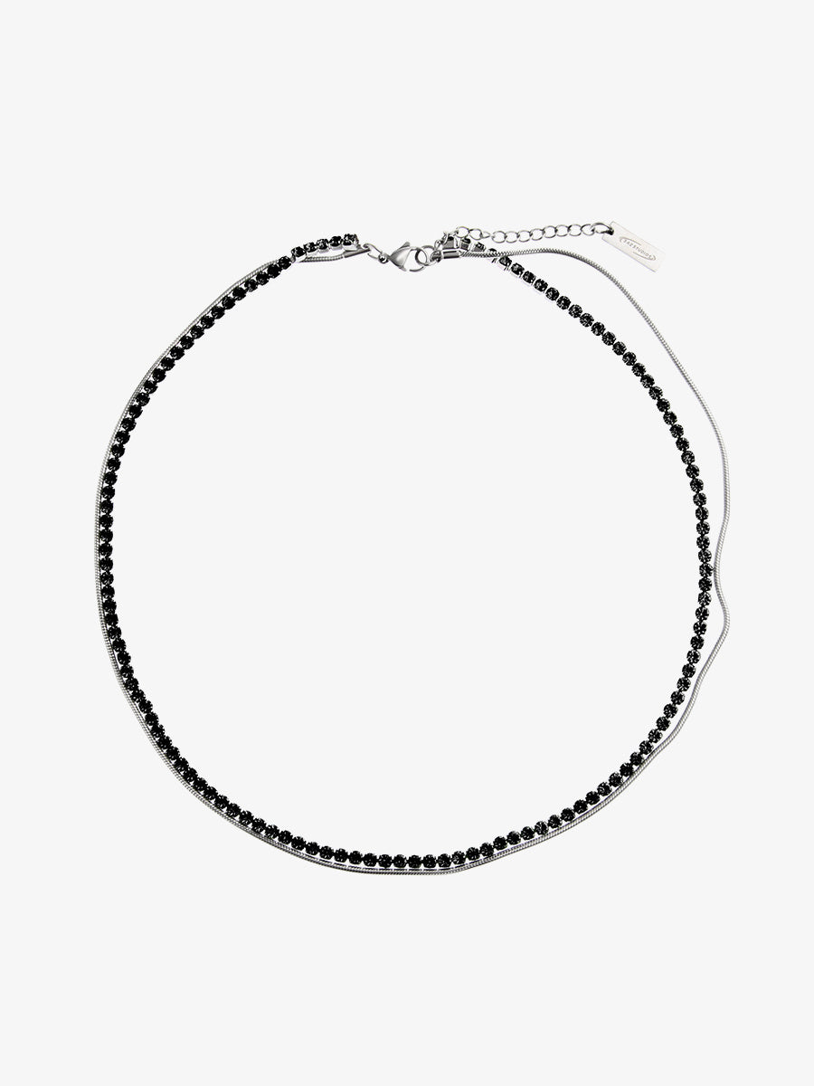 Double Layered American Fine Necklace Zircon