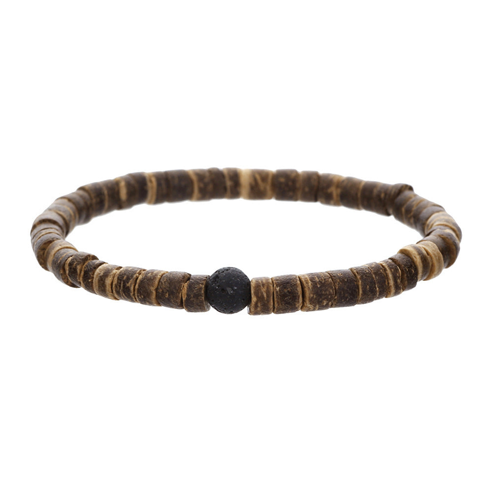 Simple Turquoise Wooden Bead Bracelet