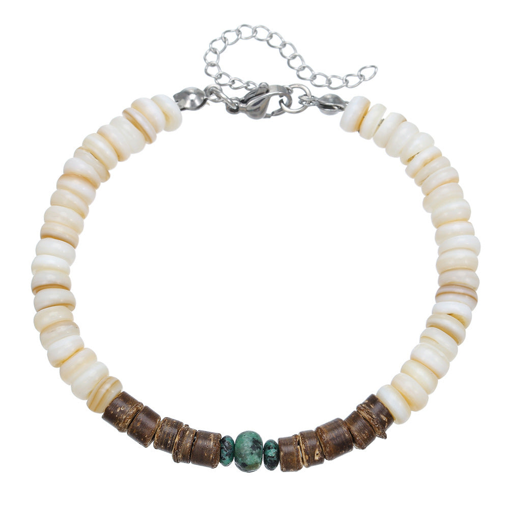 Simple Turquoise Wooden Bead Bracelet
