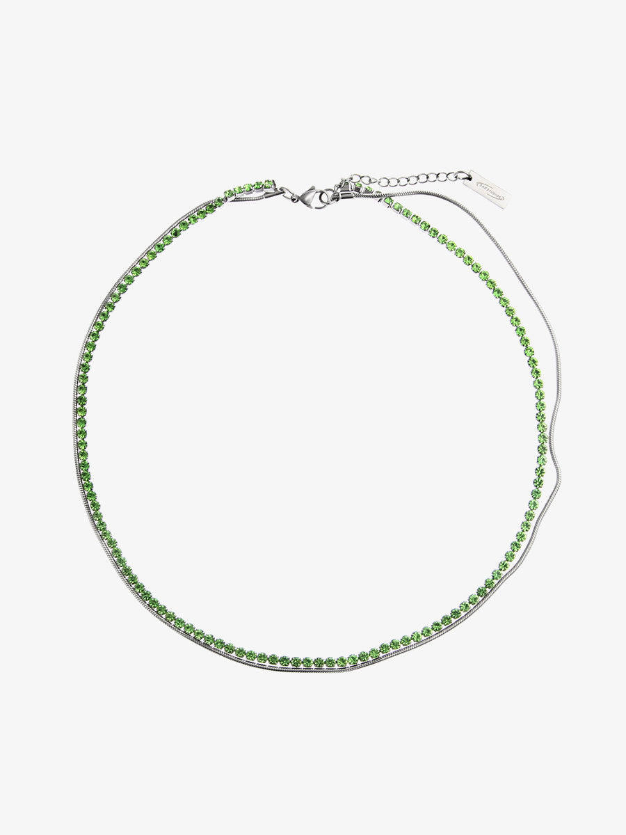 Double Layered American Fine Necklace Zircon