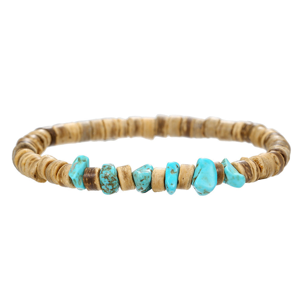 Simple Turquoise Wooden Bead Bracelet